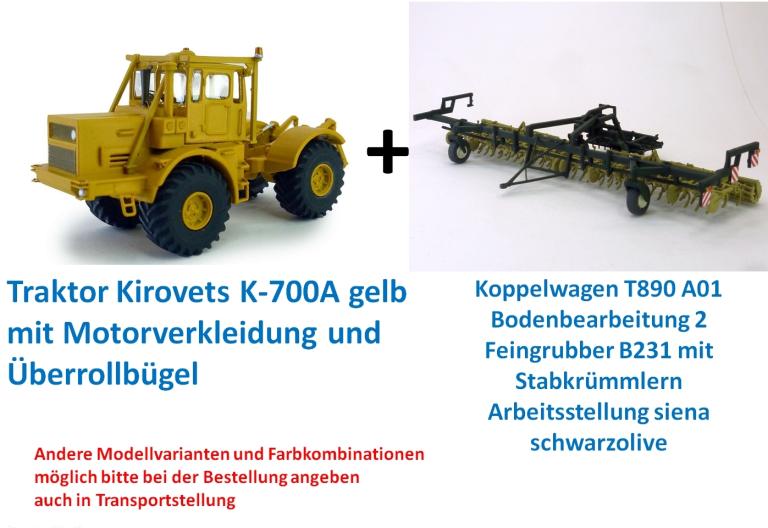 Set K-700A + Koppelwagen T890-A01 2-Feingrubber B231